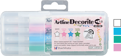 Decorite 1.0mm Bullet Nib Pastel Set 4-Pack