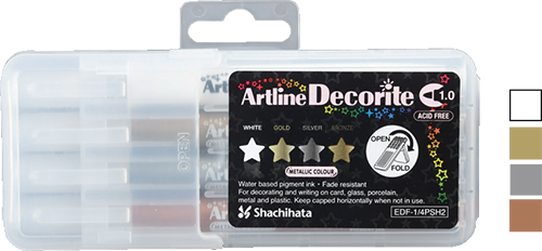 Decorite 1.0mm Bullet Nib Metallic Set 1 4-Pack