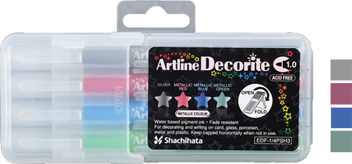 Decorite 1.0mm Bullet Nib Metallic Set 2 4-Pack