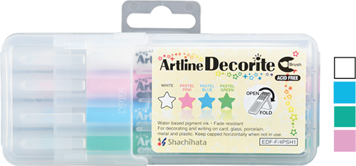 Decorite Brush Nib Pastel Set 4-Pack
