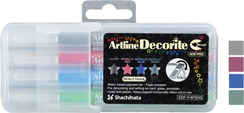 Decorite Brush Nib Metallic Set 2 4-Pack