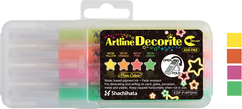 Decorite Brush Nib Neon Set 4-Pack