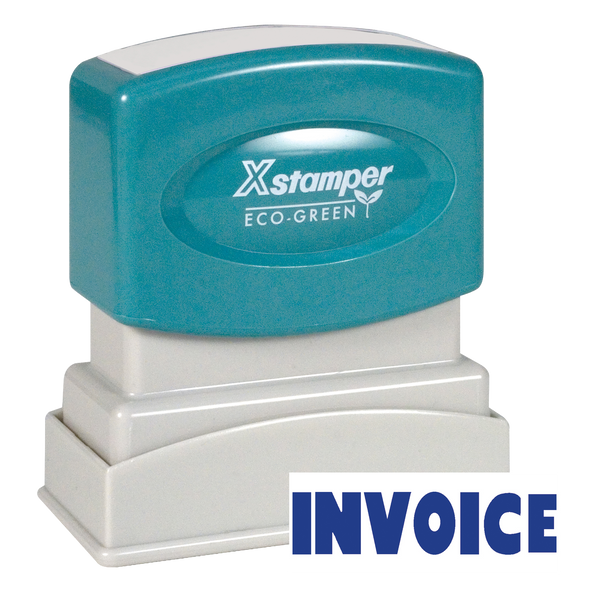INVOICE Pre-Inked Xstamper Stock Stamp 1/2" x 1-5/8"