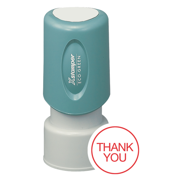 THANK YOU Pre-Inked Xstamper Round Stock Stamp 5/8" Diameter