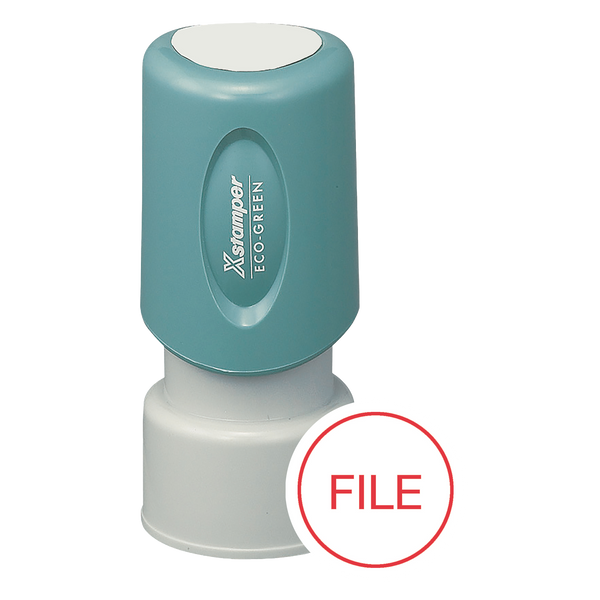 FILE Pre-Inked Xstamper Round Stock Stamp 5/8" Diameter
