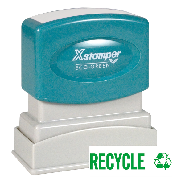 RECYCLE Pre-Inked Xstamper Stock Stamp 1/2" x 1-5/8"