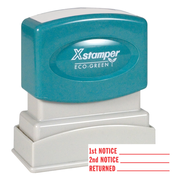 1ST NOTICE, 2ND NOTICE, RETURNED Pre-Inked Xstamper Stock Stamp 1/2" x 1-5/8"