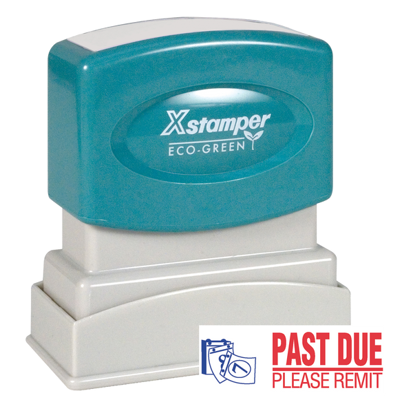 PAST DUE PLEASE REMIT Pre-Inked Xstamper Stock Stamp 1/2" x 1-5/8"