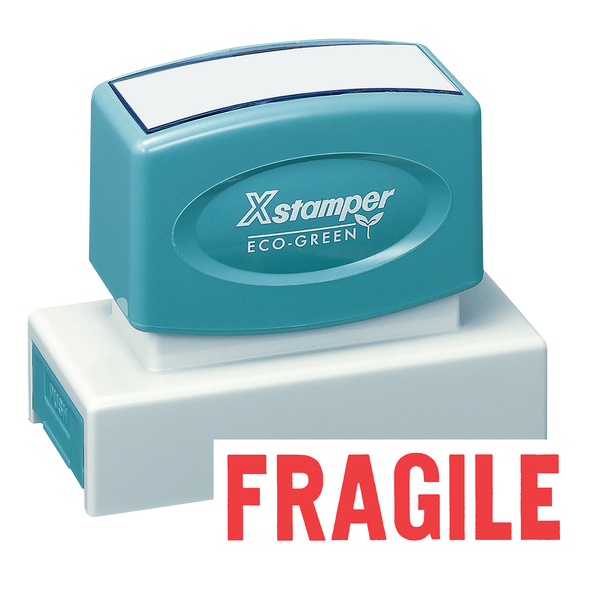 FRAGILE Pre-Inked Xstamper Jumbo Stock Stamp 7/8" X 2-3/4"