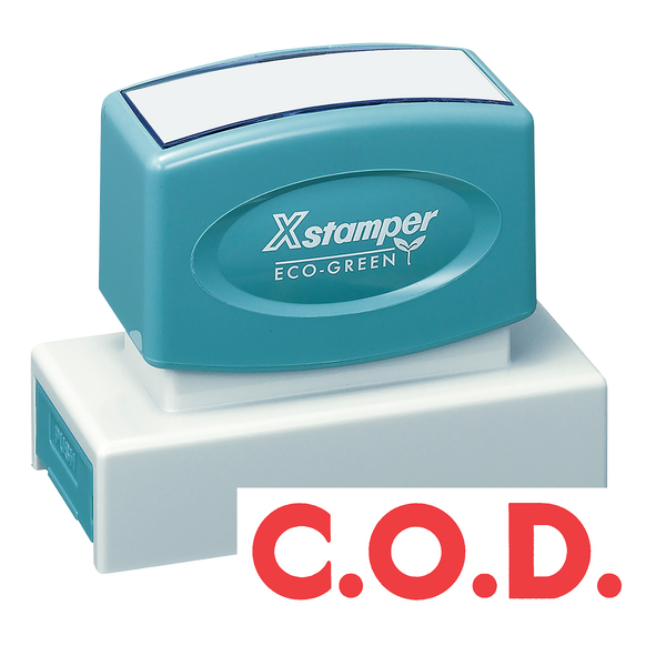 C.O.D. Pre-Inked Xstamper Jumbo Stock Stamp 7/8" X 2-3/4"
