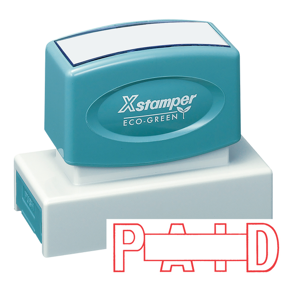 PAID Pre-Inked Xstamper Jumbo Stock Stamp 7/8" X 2-3/4"