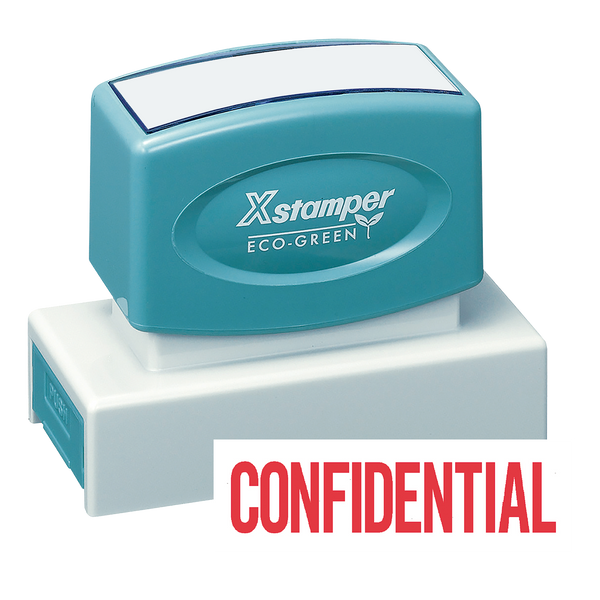CONFIDENTIAL Pre-Inked Xstamper Jumbo Stock Stamp 7/8" X 2-3/4"