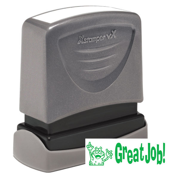 GREAT JOB! Pre-Inked Xstamper vX Stock Teacher Stamp 1/2" x 1-5/8"