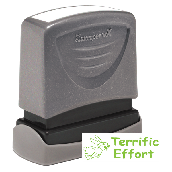 TERRIFIC EFFORT Pre-Inked Xstamper vX Stock Teacher Stamp 1/2" x 1-5/8"