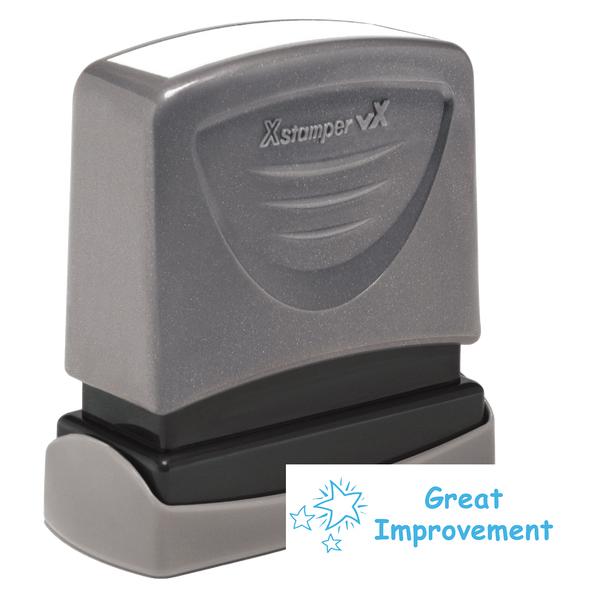 GREAT IMPROVEMENT Pre-Inked Xstamper vX Stock Teacher Stamp 1/2" x 1-5/8"