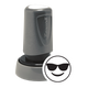 COOL SMILING FACE w/ SUNGLASSES Pre-Inked Xstamper vX Xpressions Round Stock Stamp 7/8" Diameter