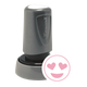 SMILING FACE w/ HEART EYES Pre-Inked Xstamper vX Xpressions Round Stock Stamp 7/8" Diameter
