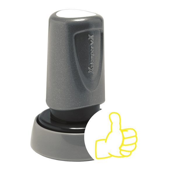 THUMBS UP Pre-Inked Xstamper vX Xpressions Round Stock Stamp 7/8" Diameter