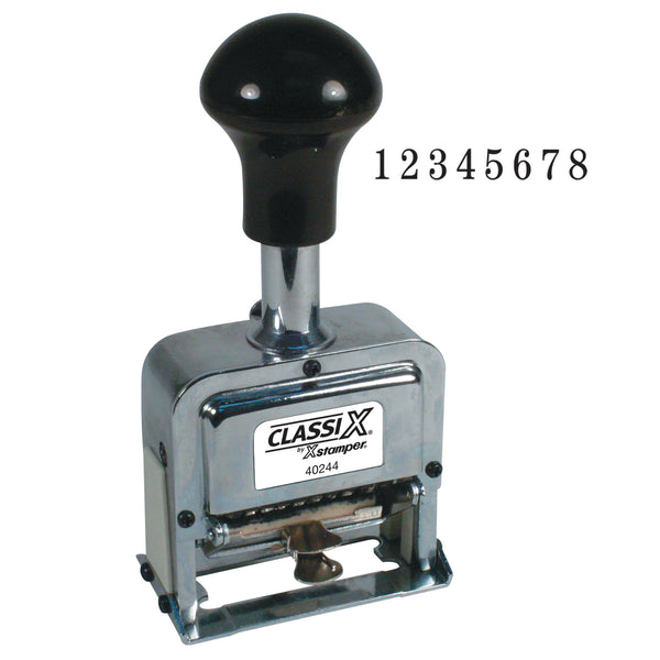 Number Stamp Size: 1 / 8-Band Metal Self-Inking Automatic