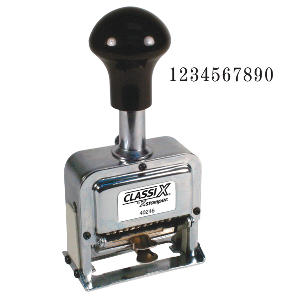 Automatic 10-Band Number Stamp Size:1, Metal, 1/4" x 1-7/16"