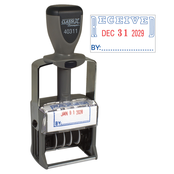 RECEIVED Dater 1" x 1-5/8" Steel Self-Inking