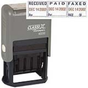 REC'D/PAID/FAX'D Dater 1" x 1-1/2" Plastic Self-Inking