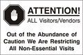 79001 ATTENTION! ALL Visitors/Vendors 12" x 18"