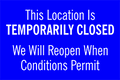 79023 This Location Is TEMPORARILY CLOSED 8" x 12"