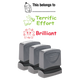THIS BELONGS TO, TERRIFIC EFFORT, BRILLIANT Pre-Inked Xstamper vX Stock Teacher Stamp 3-Pack 1/2" x 1-5/8"