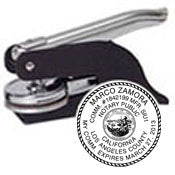 E11-California Notary Pocket Embosser 1-1/2" Diameter