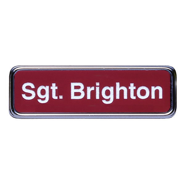 J61 - Name Badge Silver Frame 1" x 3"