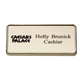 J62 - Name Badge Gold Frame with Logo 1" x 3"