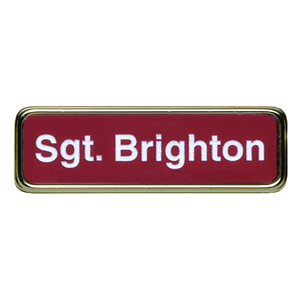 J65 - Name Badge Gold Frame 1-1/2" x 3"