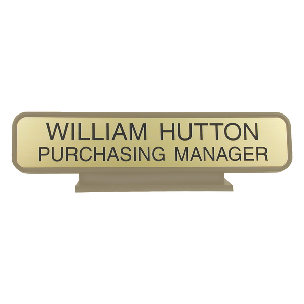 KN21 - Designer Desk Sign - (ALMOND) Frame 2" x 8"