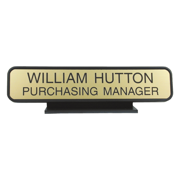 KN24- Designer Desk Sign - (BLACK) Frame 2" x 10"