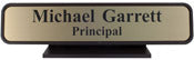 K27 - Designer Desk Sign - (BROWN) Frame 2" x 10"