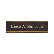 K30 - Standard Aluminum Desk Sign - (GOLD) Frame 2" x 8"