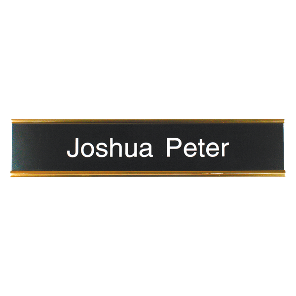 K30 - Standard Aluminum Desk Sign - (GOLD) Frame 2" x 8"