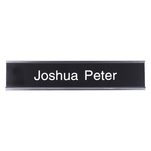 K36 - Standard Aluminum Desk Sign - (SILVER) Frame 2" x 10"