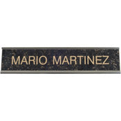 K36 - Standard Aluminum Desk Sign - (SILVER) Frame 2" x 10"