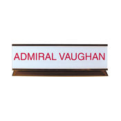 K50 - Pedestal Aluminum Desk Sign - (GOLD) Frame 2" x 8"