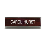 K51 - Pedestal Aluminum Desk Sign - (SILVER) Frame 2" x 8"