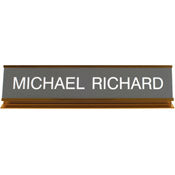 K53 - Pedestal Aluminum Desk Sign - (GOLD) Frame 2" x 10"