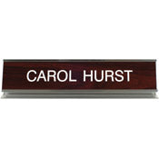 K54 - Pedestal Aluminum Desk Sign - (SILVER) Frame 2" x 10"
