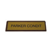 K80 - Plastic Nameplate Mounted on Wood 2" x 8"