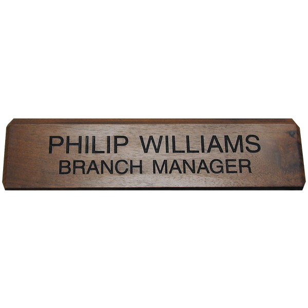 K83 - Engraved Walnut Desk Sign 2" x 10"