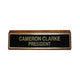 K86 - Black Brass Plate Desk Sign - Mounted on a (WALNUT) Wood Base 2" x 8"