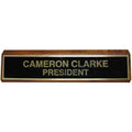K89 - Black Brass Plate Sign - Mounted on (WALNUT) Wood Base 2" x 10"