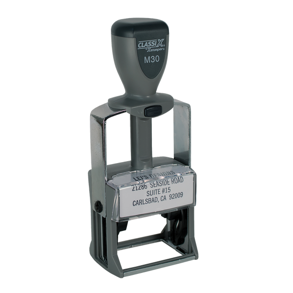 M30 - ClassiX Self-Inking Steel Message Stamp 15/16" x 1-9/16"