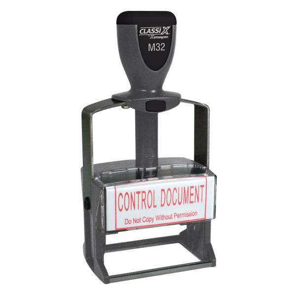 M32 - ClassiX Self-Inking Steel Message Stamp 1" x 2-1/4"